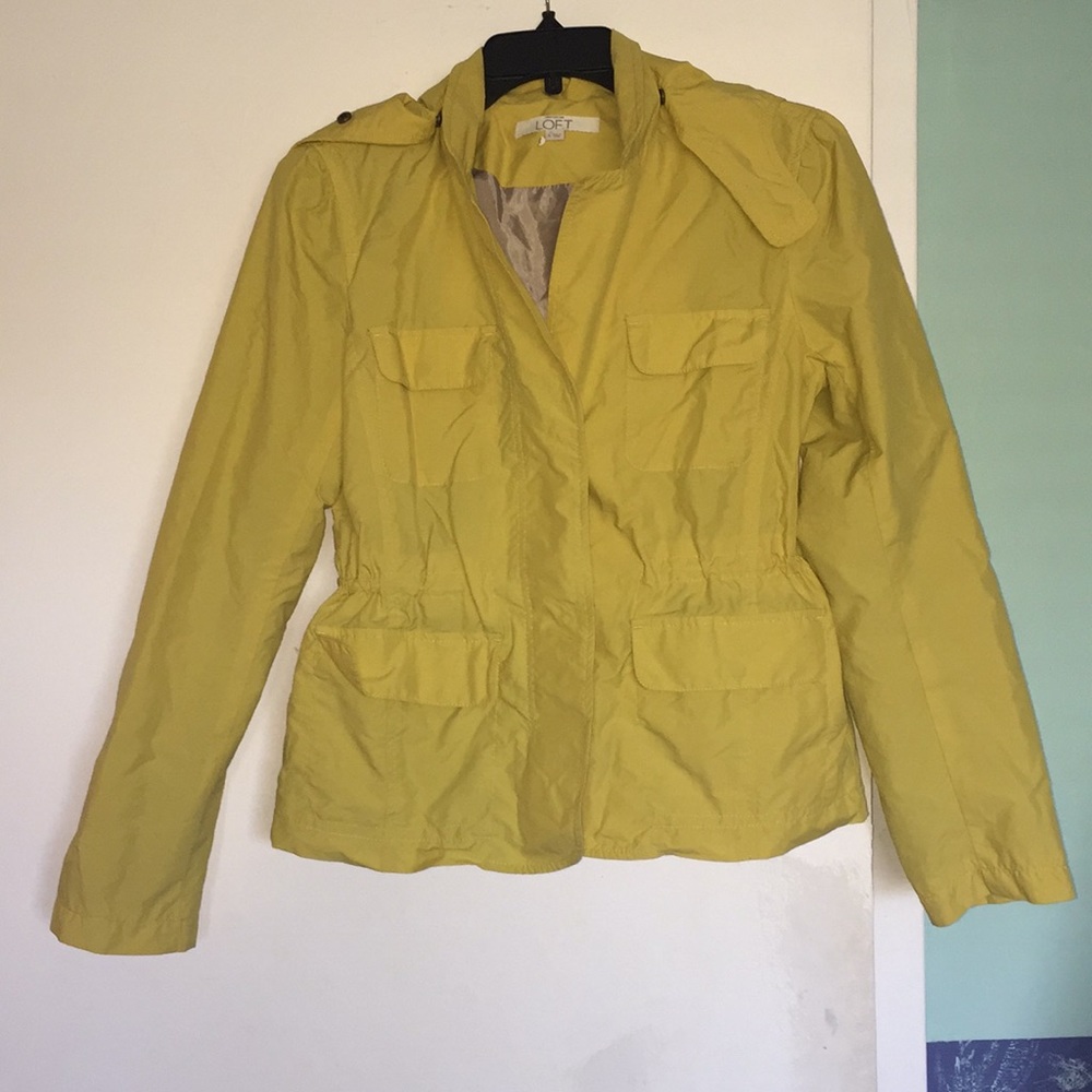 Loft yellow hooded jacket size small